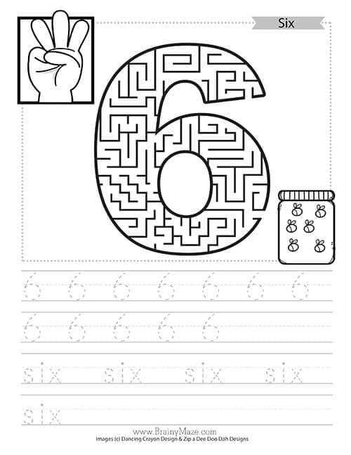 number and 5 worksheet 4 Mazes Brainy Free Maze  Number