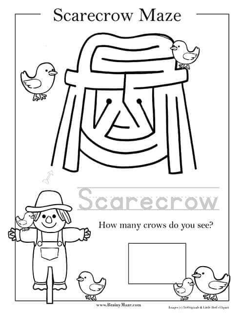 fall mazes for preschool kindergarten brainy maze