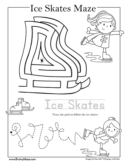 Winter Mazes for Preschool & Kindergarten - Brainy Maze