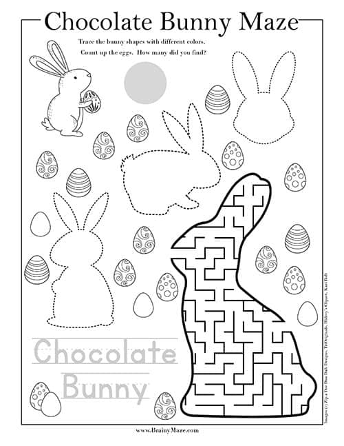 Easter Mazes for Kids - Brainy Maze